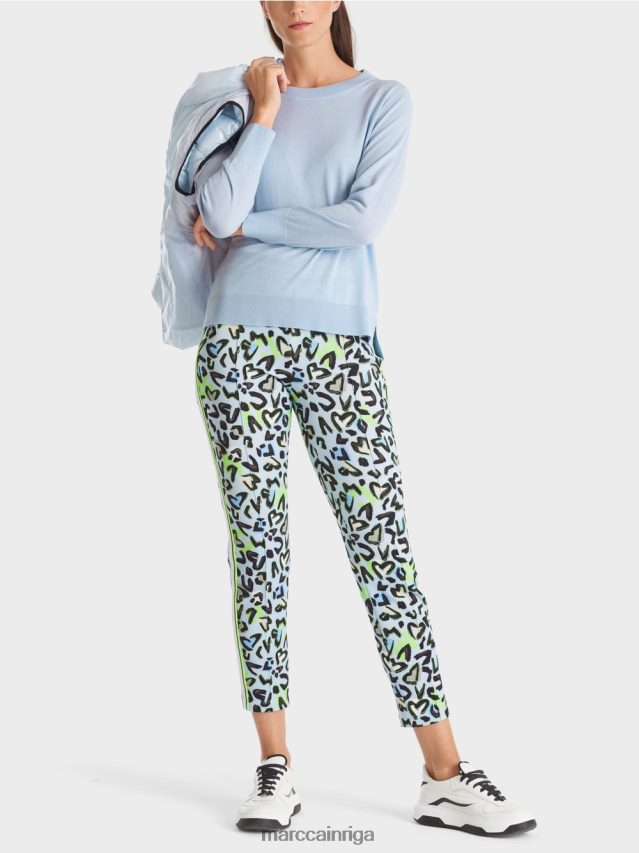 apģērbs mīksts pulveris zils VRBHXD1098 Marc Cain smalka adīta "pārdomāt kopā" ​​džemperis