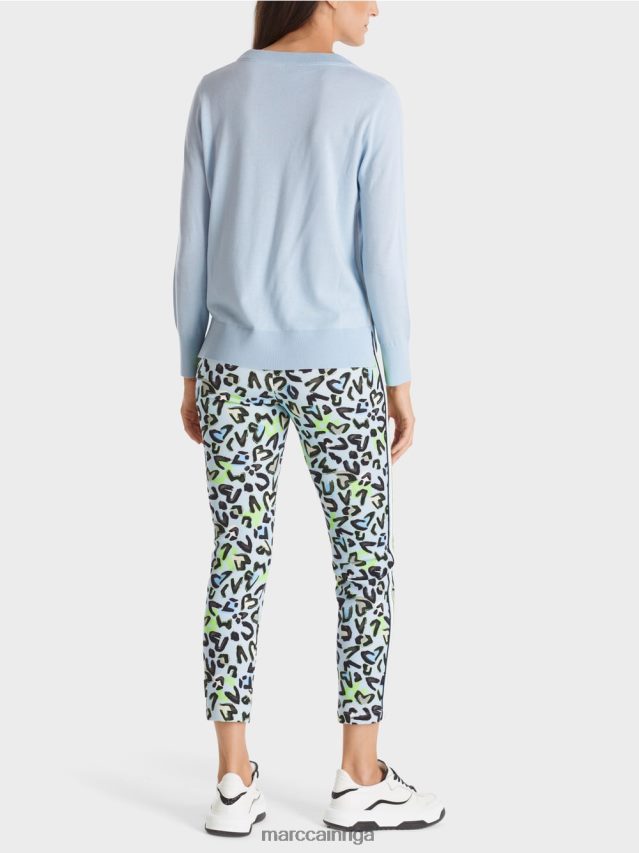 apģērbs mīksts pulveris zils VRBHXD1098 Marc Cain smalka adīta \"pārdomāt kopā\" ​​džemperis