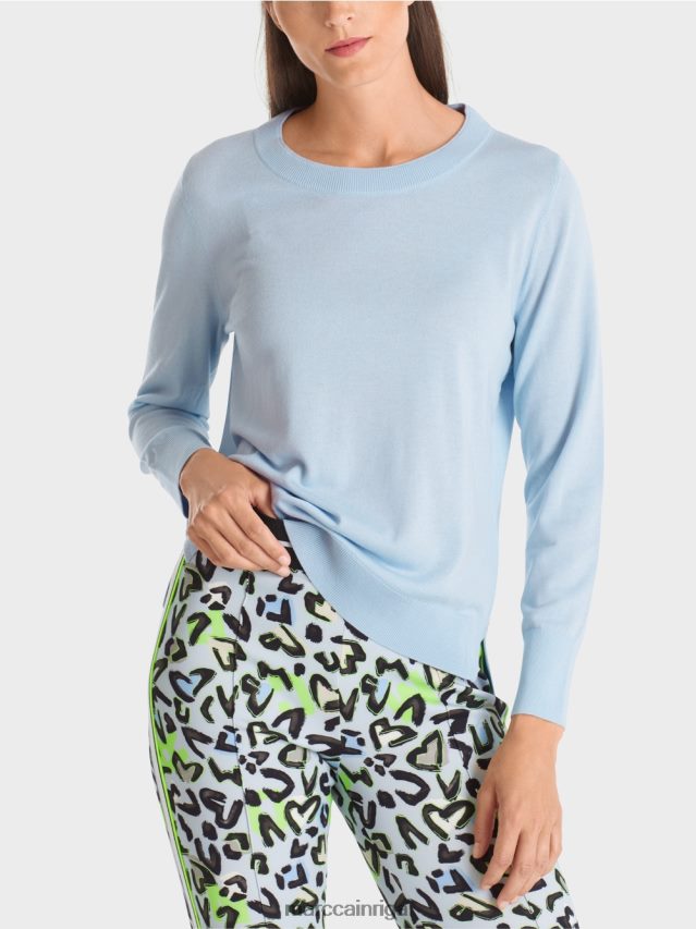 apģērbs mīksts pulveris zils VRBHXD1098 Marc Cain smalka adīta \"pārdomāt kopā\" ​​džemperis