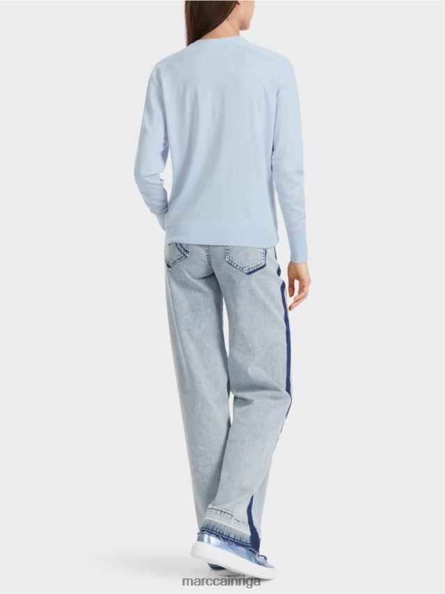 apģērbs mīksts pulveris zils VRBHXD1101 Marc Cain \"pārdomāt kopā\" ​​adīts džemperis