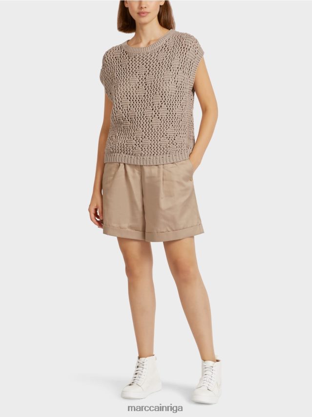 apģērbs maiga taupe VRBHXD1163 Marc Cain adīts tops bez piedurknēm