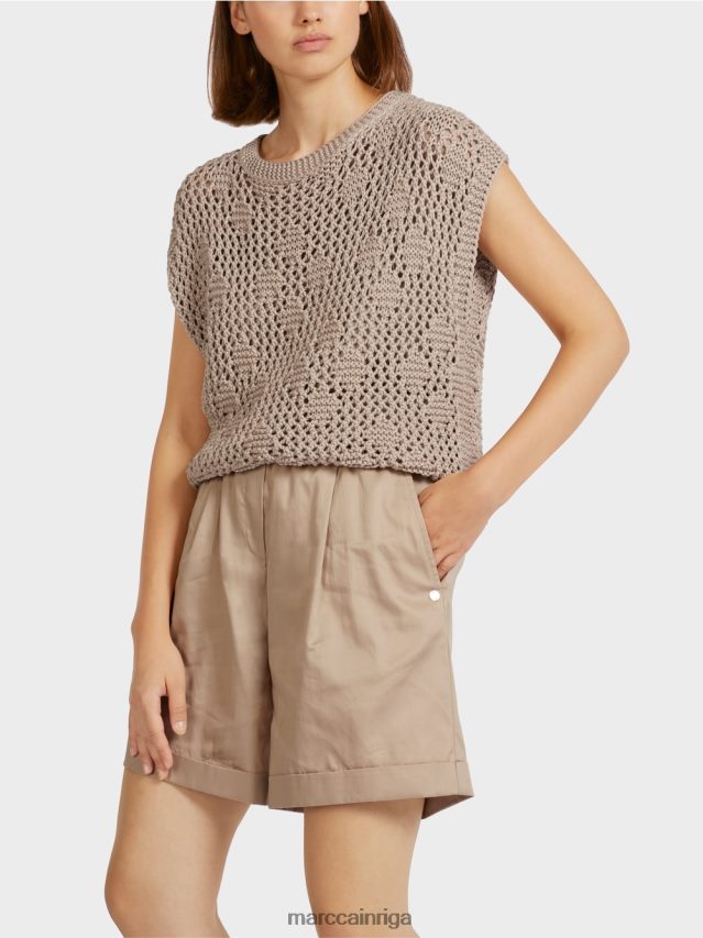 apģērbs maiga taupe VRBHXD1163 Marc Cain adīts tops bez piedurknēm