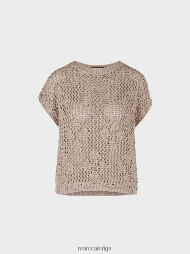 apģērbs maiga taupe VRBHXD1163 Marc Cain adīts tops bez piedurknēm