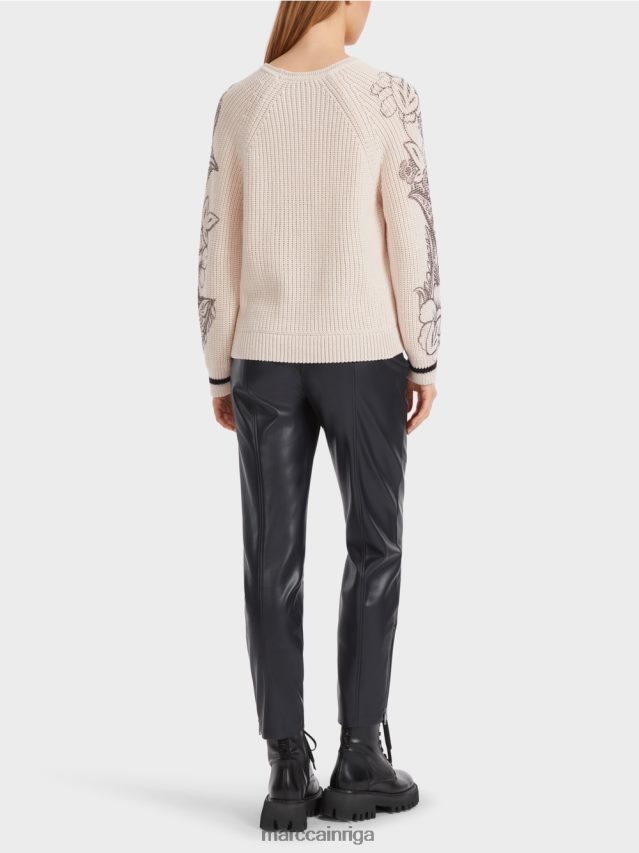 apģērbs mandeļu zieds VRBHXD1063 Marc Cain džemperis ar apdruku - adīts Vācijā