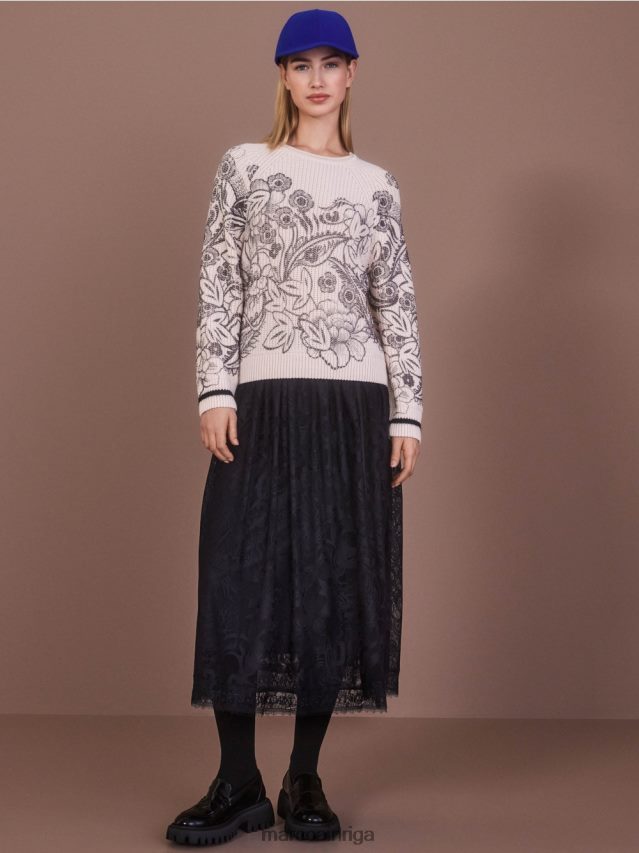 apģērbs mandeļu zieds VRBHXD1063 Marc Cain džemperis ar apdruku - adīts Vācijā