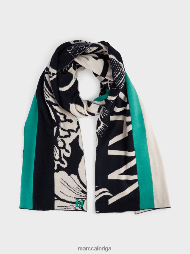 apģērbs mandeļu zieds VRBHXD1068 Marc Cain rakstaina smalka adīta šalle