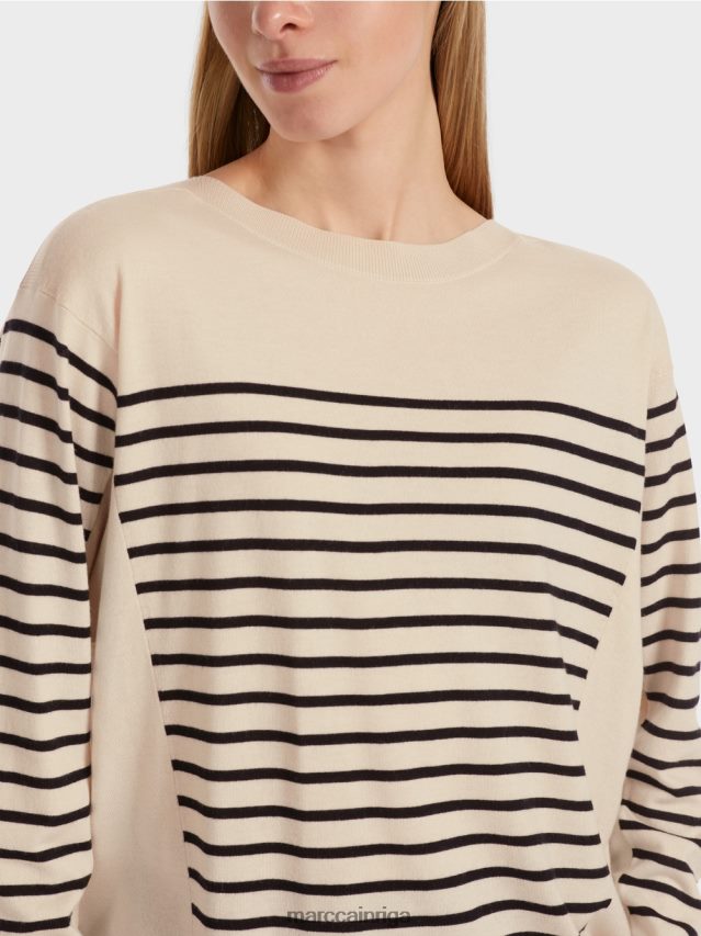 apģērbs melnais/mandeļu piens VRBHXD1045 Marc Cain \"pārdomāt kopā\" ​​džemperis