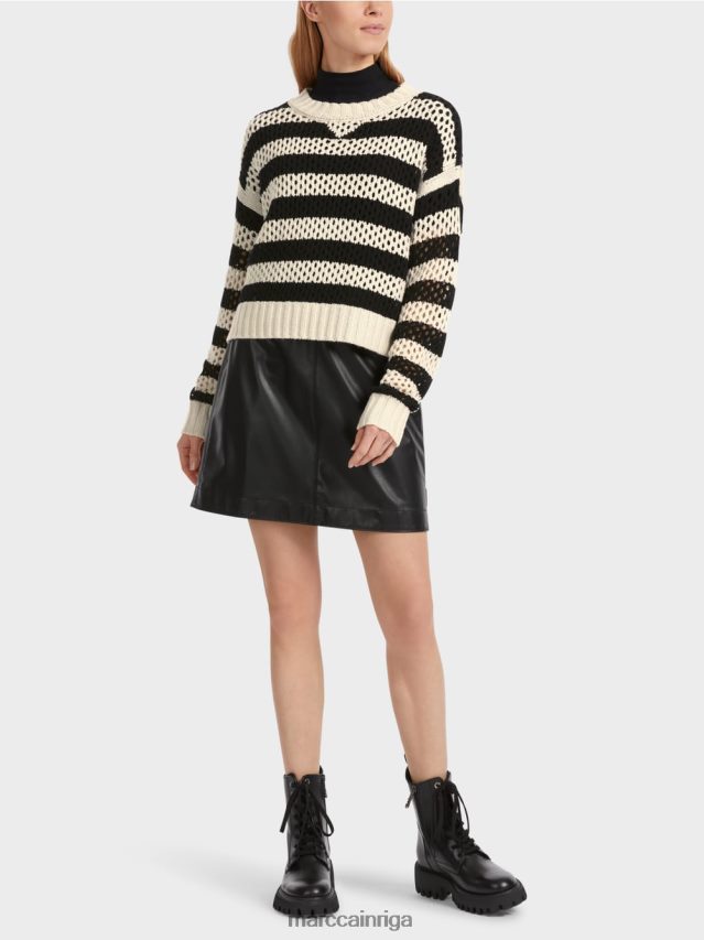 apģērbs melnais/mandeļu piens VRBHXD1055 Marc Cain "pārdomāt kopā" ​​džemperis