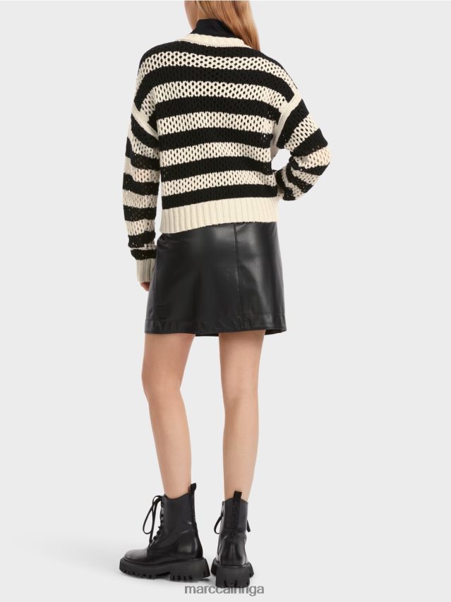 apģērbs melnais/mandeļu piens VRBHXD1055 Marc Cain \"pārdomāt kopā\" ​​džemperis