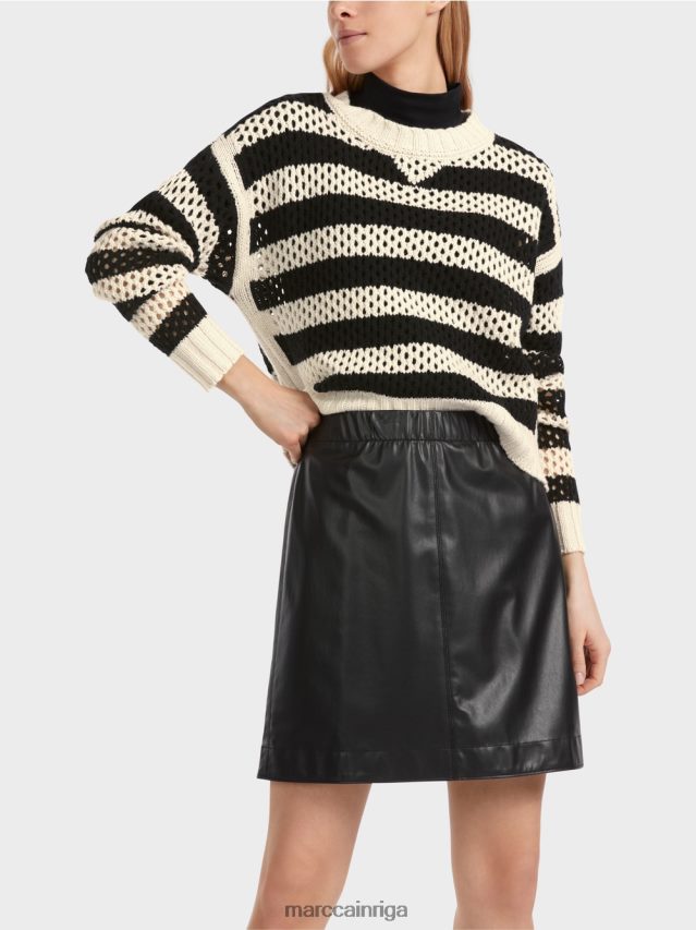 apģērbs melnais/mandeļu piens VRBHXD1055 Marc Cain \"pārdomāt kopā\" ​​džemperis