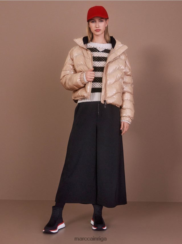 apģērbs melnais/mandeļu piens VRBHXD1055 Marc Cain \"pārdomāt kopā\" ​​džemperis