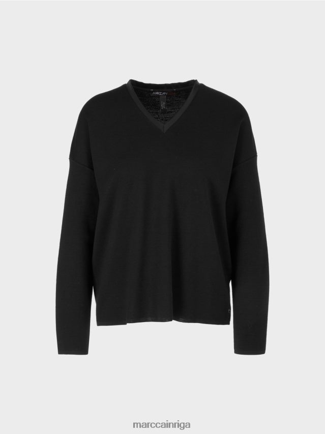 apģērbs melns VRBHXD1035 Marc Cain džemperis - adīts Vācijā
