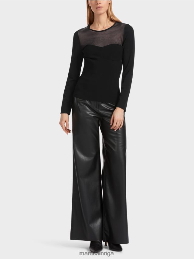 apģērbs melns VRBHXD1037 Marc Cain ekstravagants \"pārdomāt kopā\" ​​džemperis