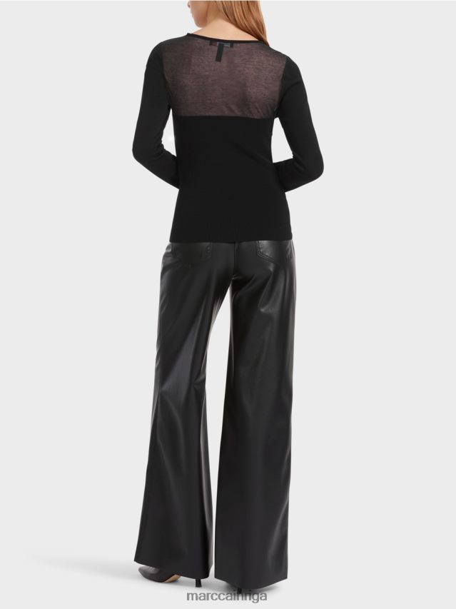 apģērbs melns VRBHXD1037 Marc Cain ekstravagants \"pārdomāt kopā\" ​​džemperis