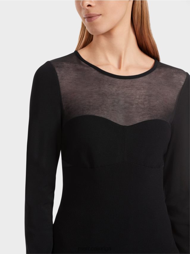 apģērbs melns VRBHXD1037 Marc Cain ekstravagants \"pārdomāt kopā\" ​​džemperis