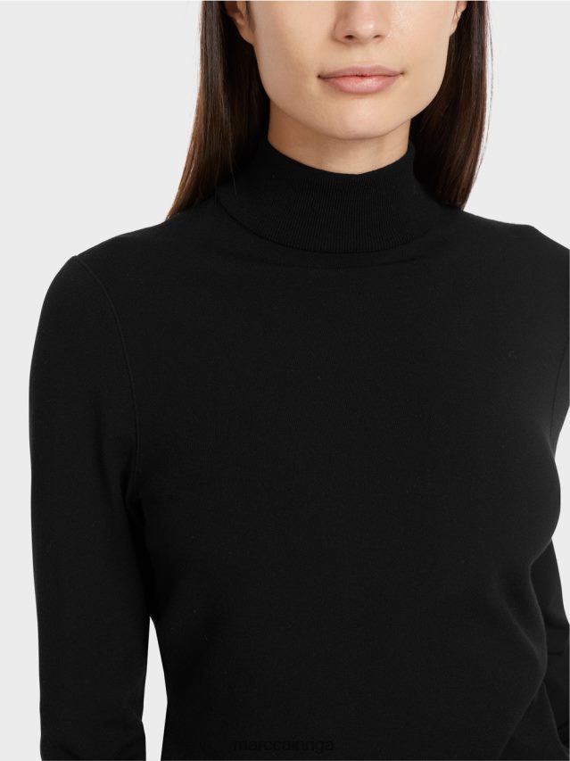 apģērbs melns VRBHXD1077 Marc Cain smalka adīta \"pārdomāt kopā\" ​​džemperis