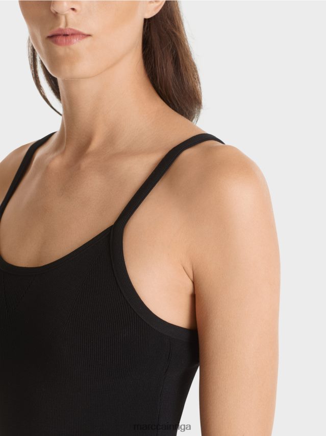 apģērbs melns VRBHXD1135 Marc Cain \"pārdomāt kopā\" ​​tops