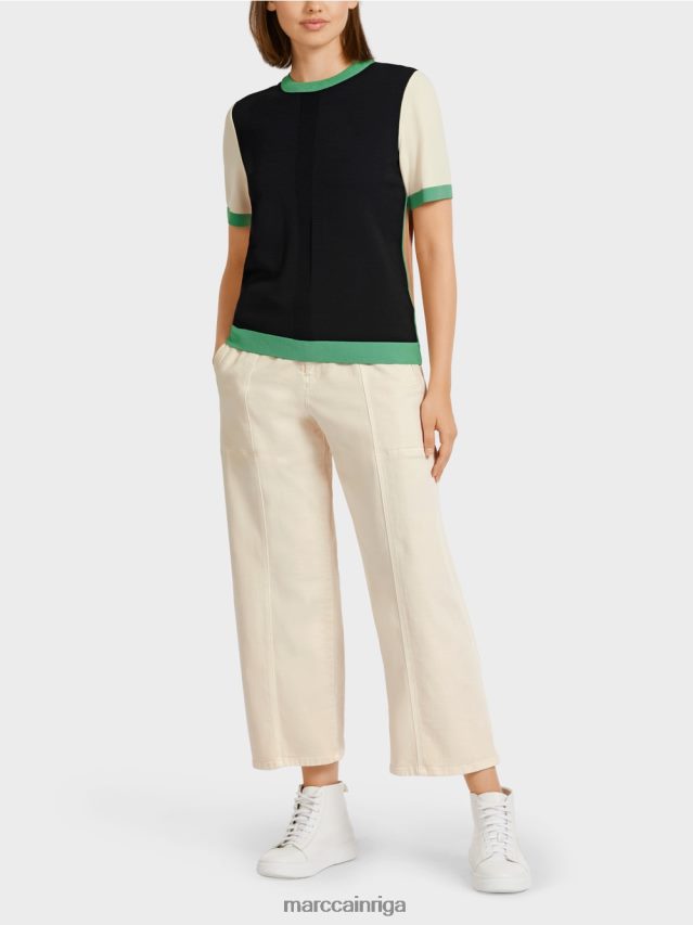 apģērbs melns VRBHXD1201 Marc Cain \"Rethink together\" krāsu bloku džemperis