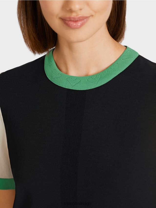 apģērbs melns VRBHXD1201 Marc Cain \"Rethink together\" krāsu bloku džemperis