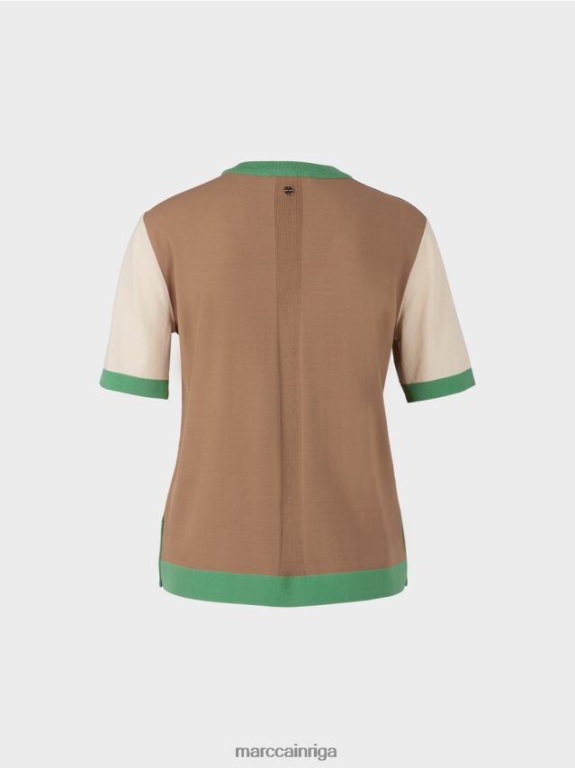 apģērbs melns VRBHXD1201 Marc Cain \"Rethink together\" krāsu bloku džemperis