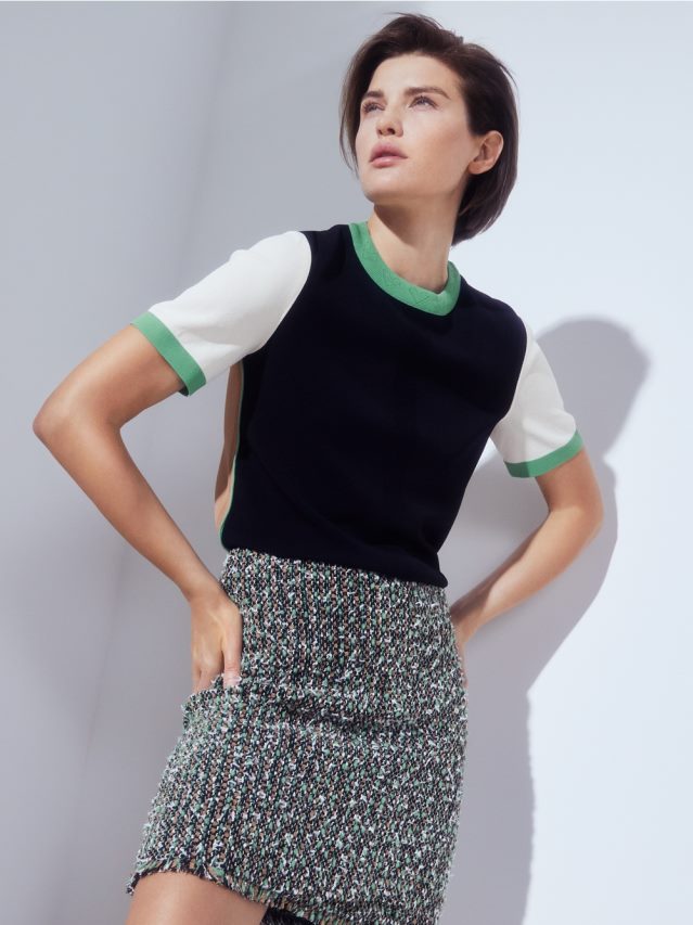 apģērbs melns VRBHXD1201 Marc Cain \"Rethink together\" krāsu bloku džemperis