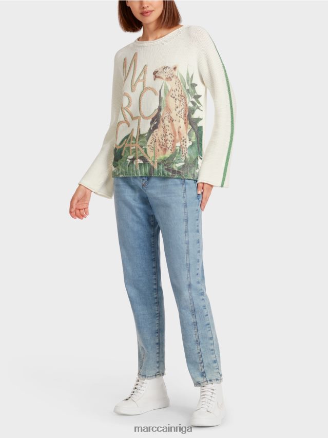 apģērbs sūnu zaļa VRBHXD1199 Marc Cain leoparda džemperis 100% ražots Vācijā