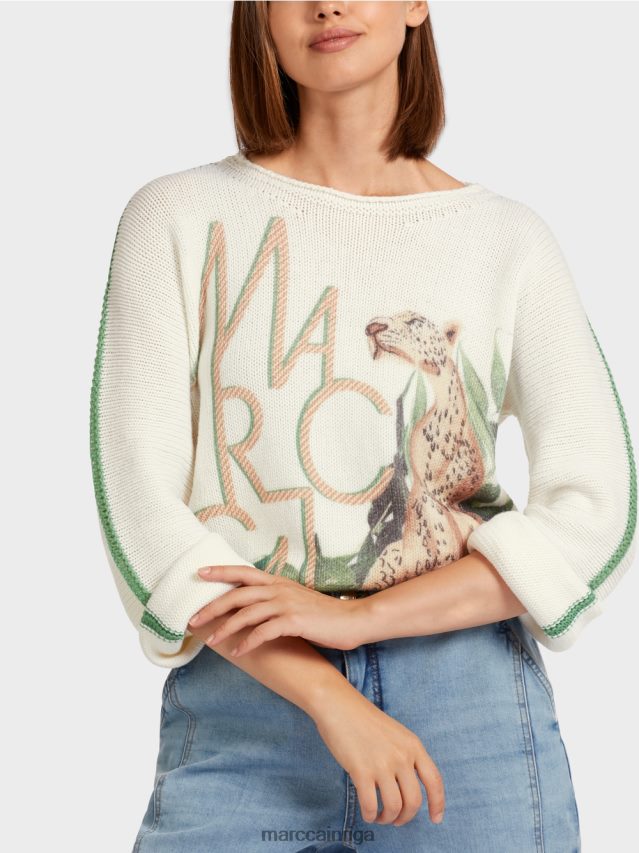 apģērbs sūnu zaļa VRBHXD1199 Marc Cain leoparda džemperis 100% ražots Vācijā