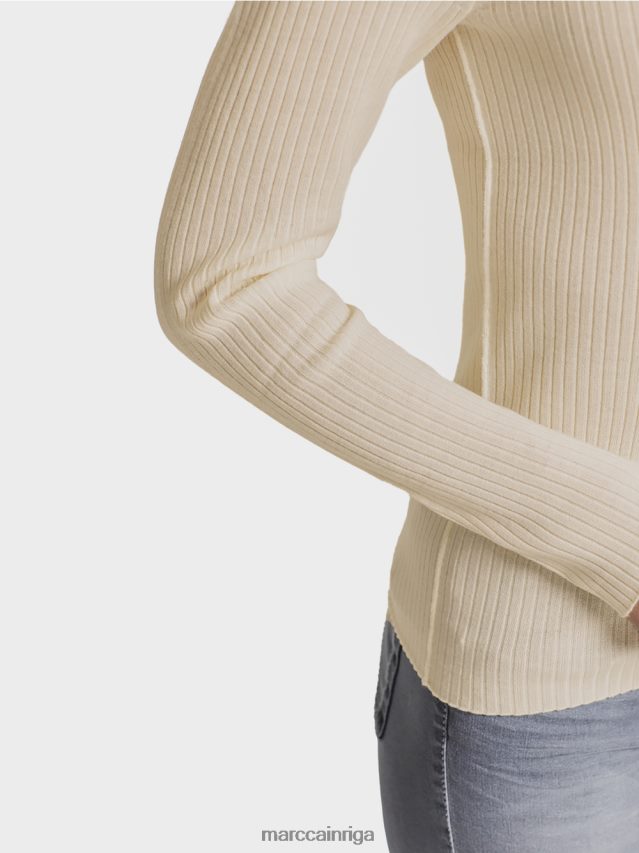 apģērbs smiltis VRBHXD1218 Marc Cain džemperis ar bruņurupuci ar kašmira krāsu