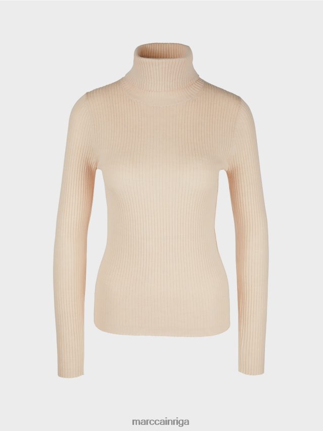 apģērbs smiltis VRBHXD1218 Marc Cain džemperis ar bruņurupuci ar kašmira krāsu