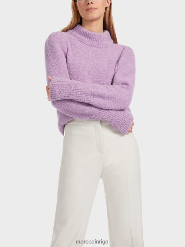 apģērbs spilgta lavanda VRBHXD1040 Marc Cain spīdīgs džemperis, adīts Vācijā