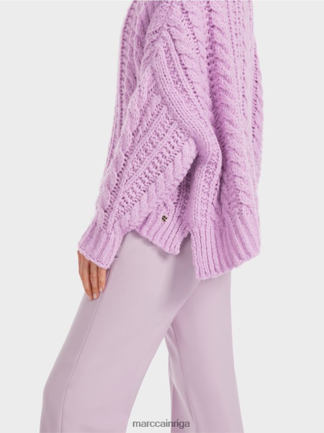 apģērbs spilgta lavanda VRBHXD1041 Marc Cain kabeļa adīts džemperis, adīts Vācijā