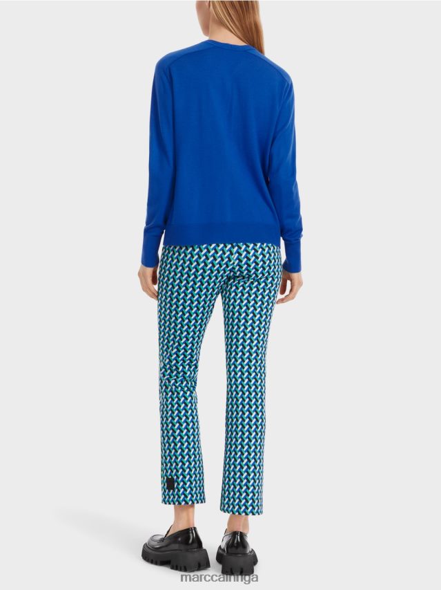 apģērbs spilgti karaliski zila VRBHXD1058 Marc Cain \"pārdomāt kopā\" ​​adīts džemperis