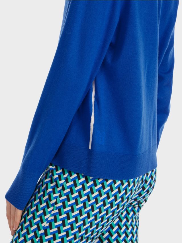 apģērbs spilgti karaliski zila VRBHXD1058 Marc Cain \"pārdomāt kopā\" ​​adīts džemperis