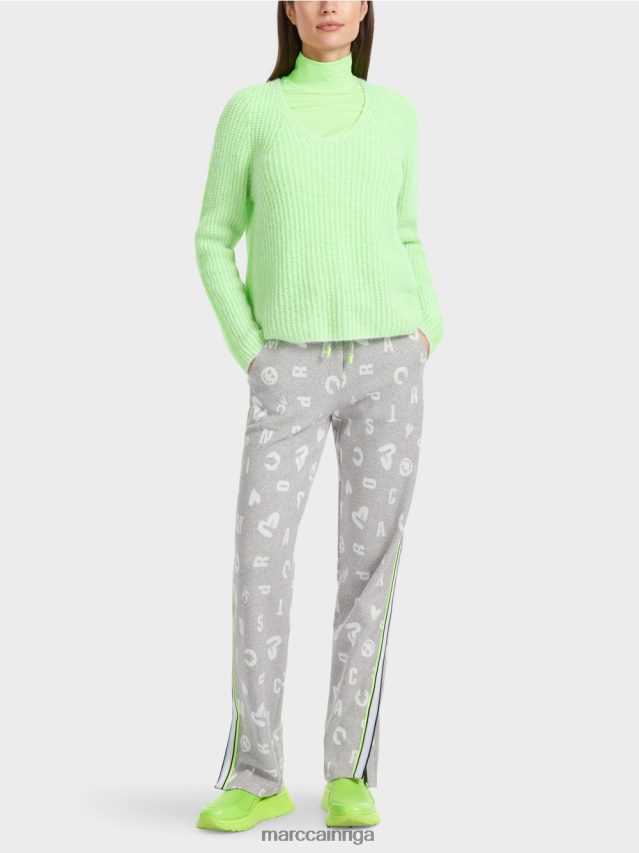 apģērbs spilgti šokējoši zaļš VRBHXD1094 Marc Cain v-džemperis 100% ražots Vācijā