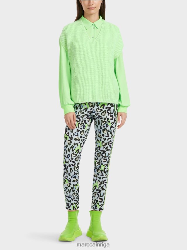 apģērbs spilgti šokējoši zaļš VRBHXD1095 Marc Cain slipover 100 % ražots Vācijā