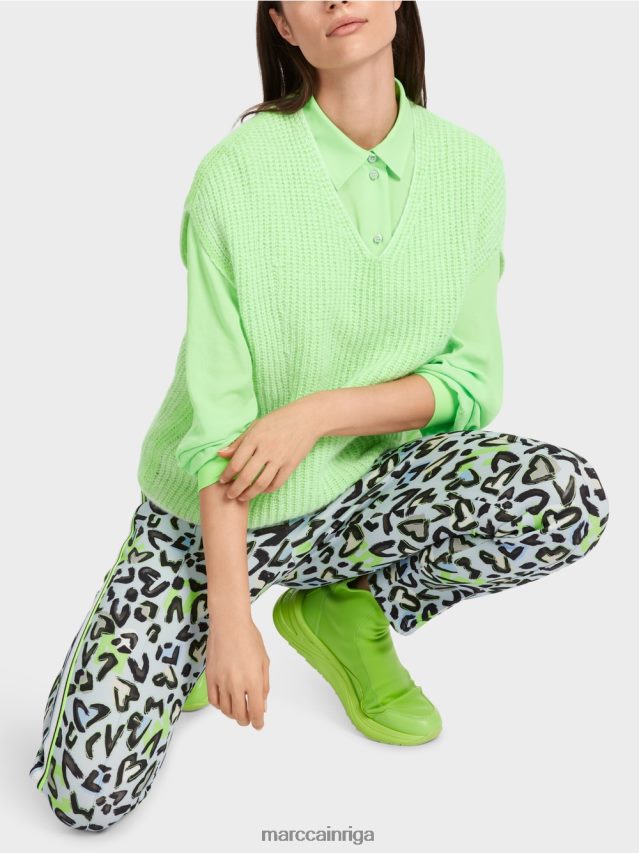 apģērbs spilgti šokējoši zaļš VRBHXD1095 Marc Cain slipover 100 % ražots Vācijā