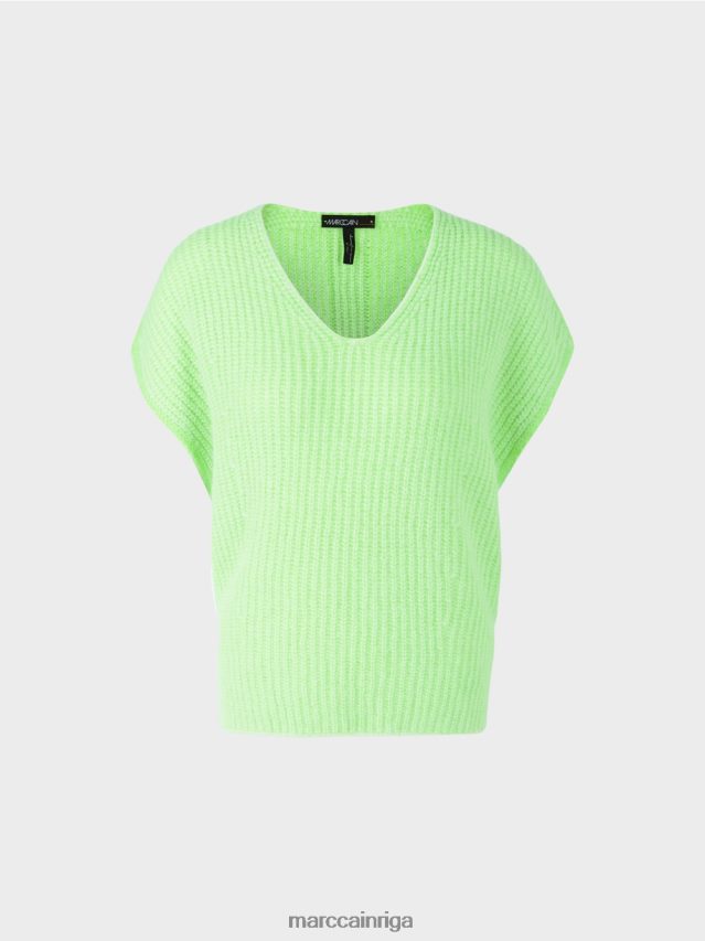 apģērbs spilgti šokējoši zaļš VRBHXD1095 Marc Cain slipover 100 % ražots Vācijā