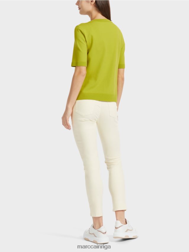 apģērbs spilgti olīvzaļš VRBHXD1073 Marc Cain \"pārdomāt kopā\" ​​džemperis ar īsām piedurknēm