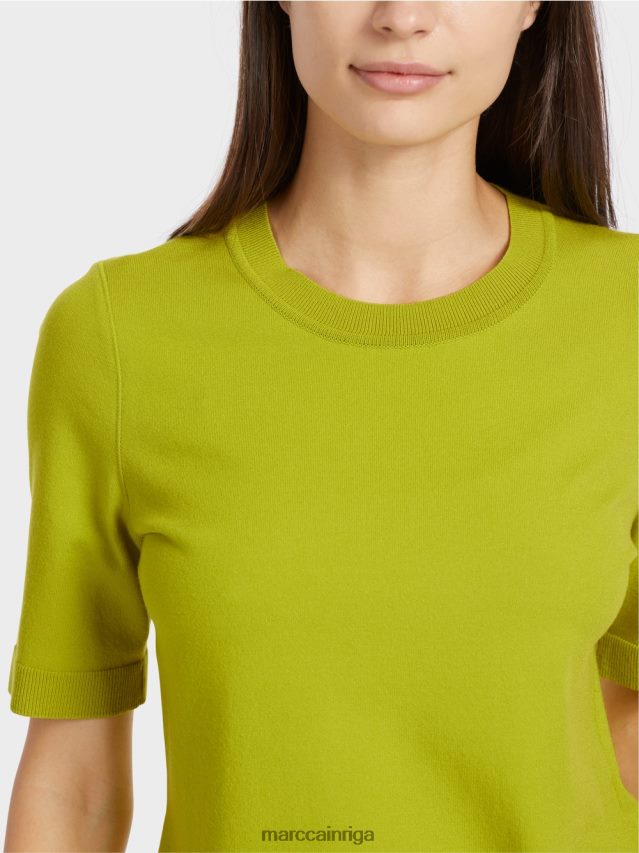 apģērbs spilgti olīvzaļš VRBHXD1073 Marc Cain \"pārdomāt kopā\" ​​džemperis ar īsām piedurknēm