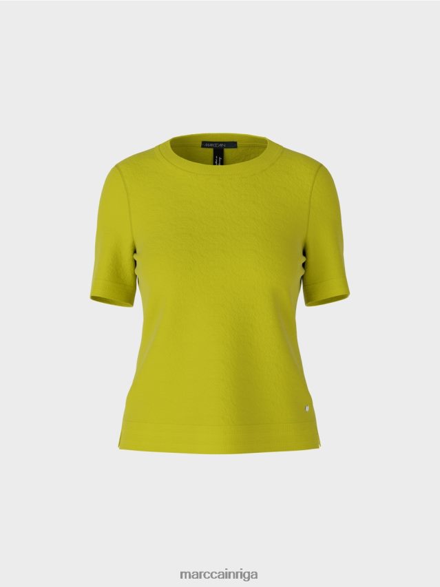 apģērbs spilgti olīvzaļš VRBHXD1073 Marc Cain \"pārdomāt kopā\" ​​džemperis ar īsām piedurknēm