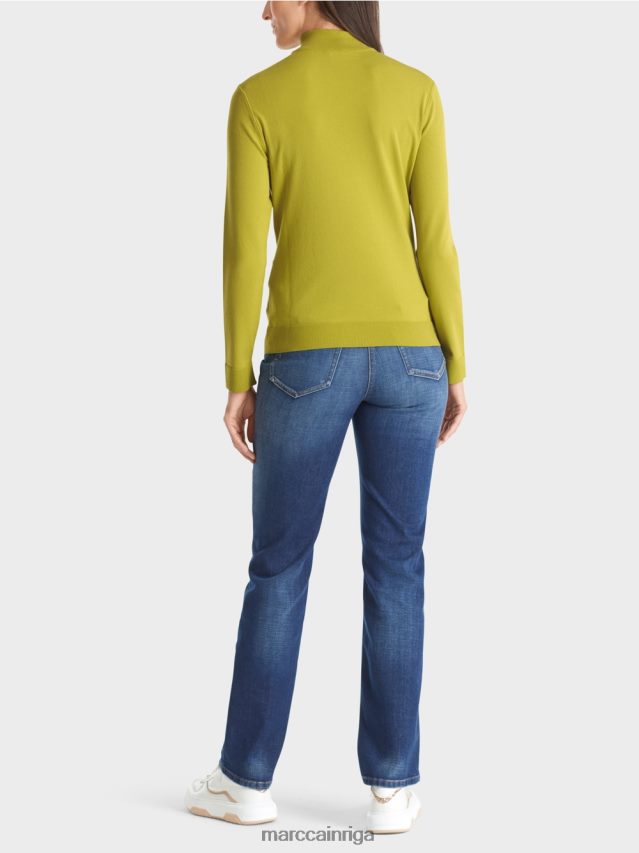 apģērbs spilgti olīvzaļš VRBHXD1075 Marc Cain smalka adīta \"pārdomāt kopā\" ​​džemperis