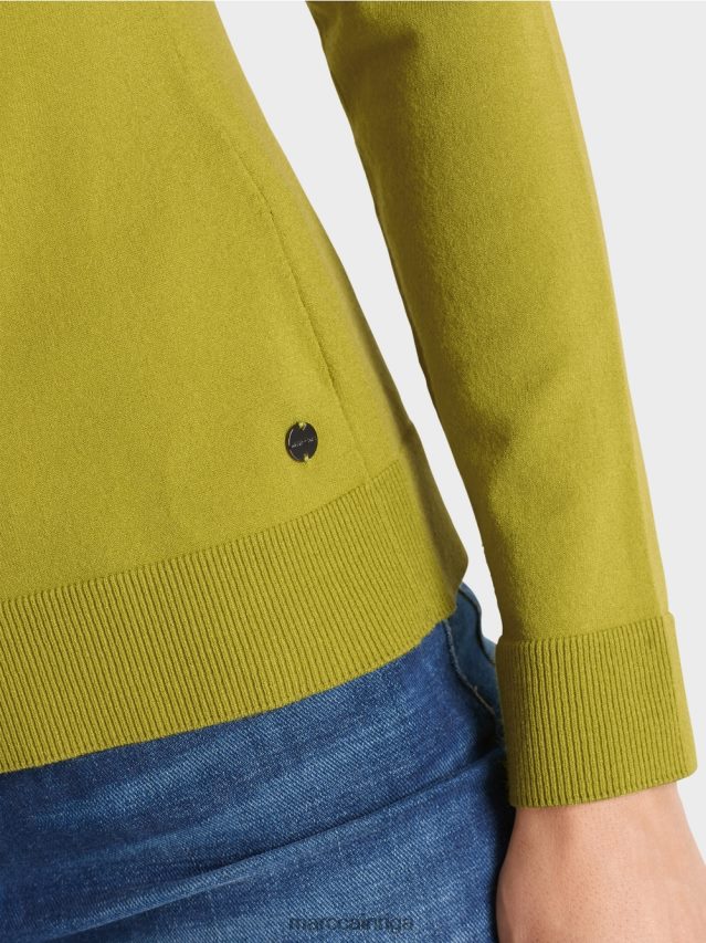 apģērbs spilgti olīvzaļš VRBHXD1075 Marc Cain smalka adīta \"pārdomāt kopā\" ​​džemperis