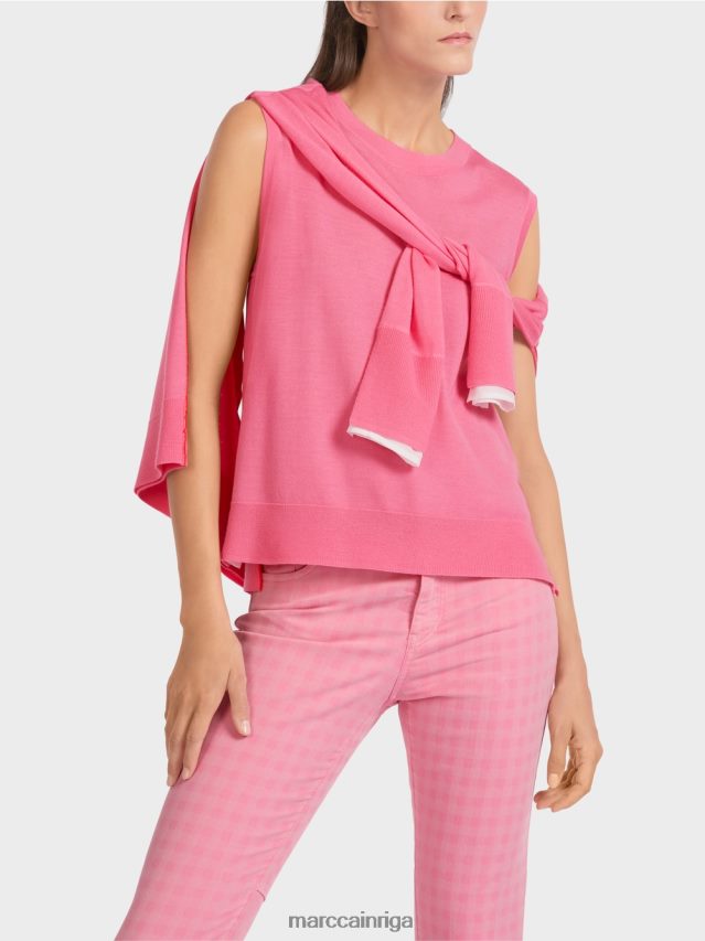 apģērbs spilgti rozā VRBHXD1169 Marc Cain supersmalks trikotāžas tops