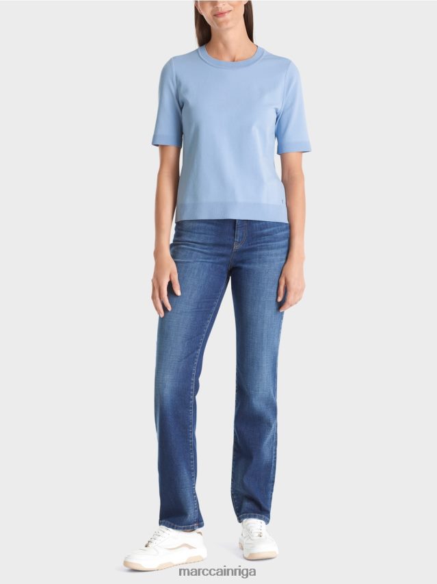 apģērbs tumšas vasaras debesis VRBHXD1072 Marc Cain "pārdomāt kopā" ​​džemperis ar īsām piedurknēm