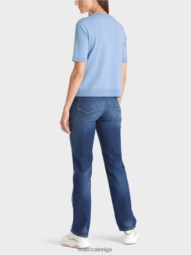 apģērbs tumšas vasaras debesis VRBHXD1072 Marc Cain \"pārdomāt kopā\" ​​džemperis ar īsām piedurknēm