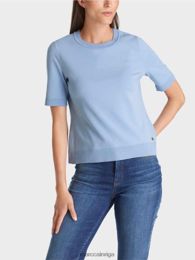 apģērbs tumšas vasaras debesis VRBHXD1072 Marc Cain \"pārdomāt kopā\" ​​džemperis ar īsām piedurknēm