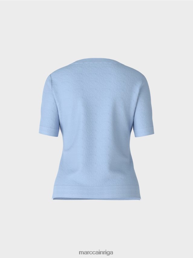 apģērbs tumšas vasaras debesis VRBHXD1072 Marc Cain \"pārdomāt kopā\" ​​džemperis ar īsām piedurknēm