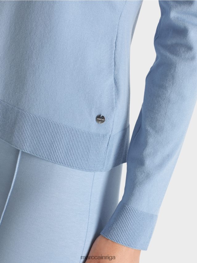 apģērbs tumšas vasaras debesis VRBHXD1074 Marc Cain smalka adīta \"pārdomāt kopā\" ​​džemperis