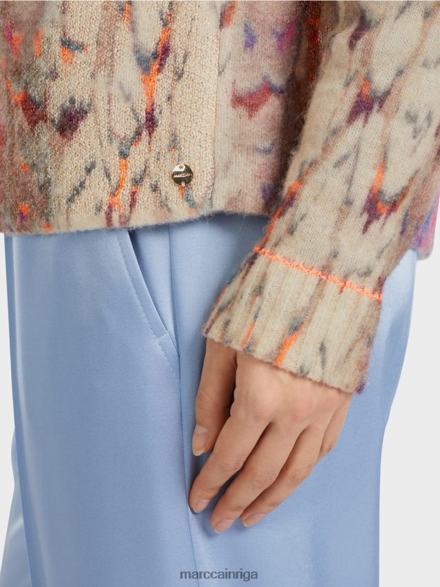 apģērbs tumšas vasaras debesis VRBHXD1081 Marc Cain krāsains džemperis adīts Vācijā