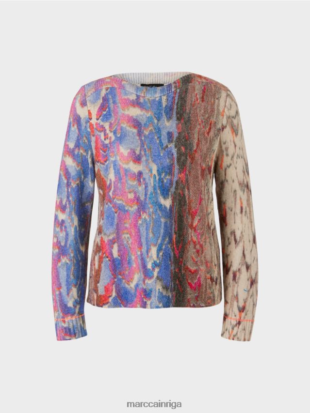 apģērbs tumšas vasaras debesis VRBHXD1081 Marc Cain krāsains džemperis adīts Vācijā